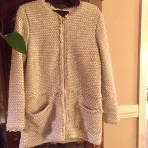 Zara Basic Dress Coat cotton wool blend